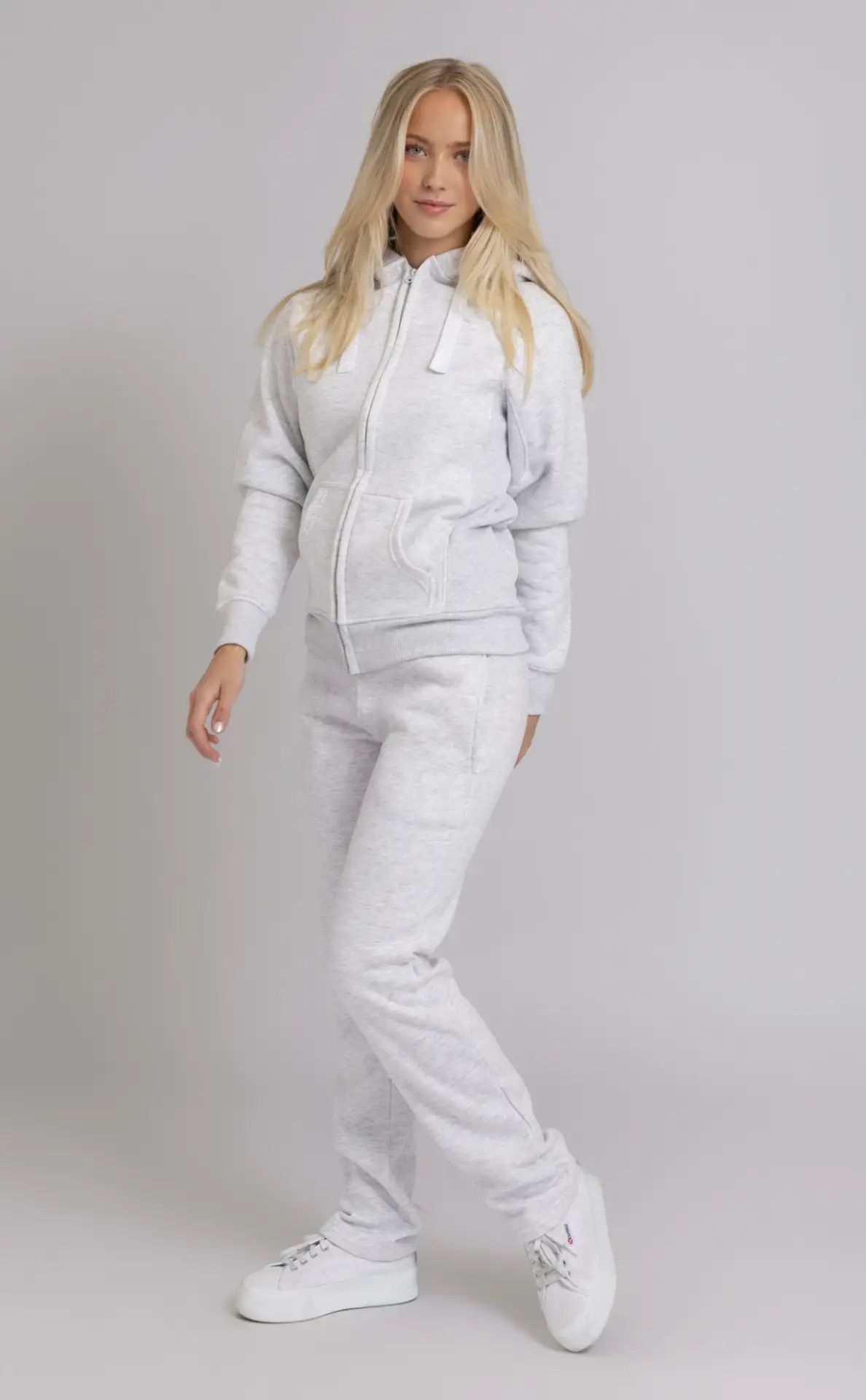 dame hettejakke lus grå foran